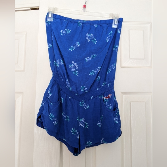 Hollister Pineapple Print Blue Tube Top Romper - Picture 6 of 6